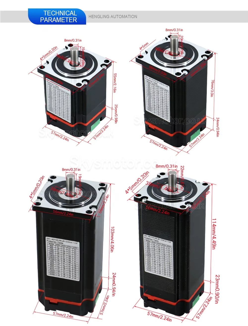 Nema 23 Integrated  Closed-loop Stepper Motor OSP001653 1.2Nm/2Nm/2.5Nm/3Nm with Drive & Encoder